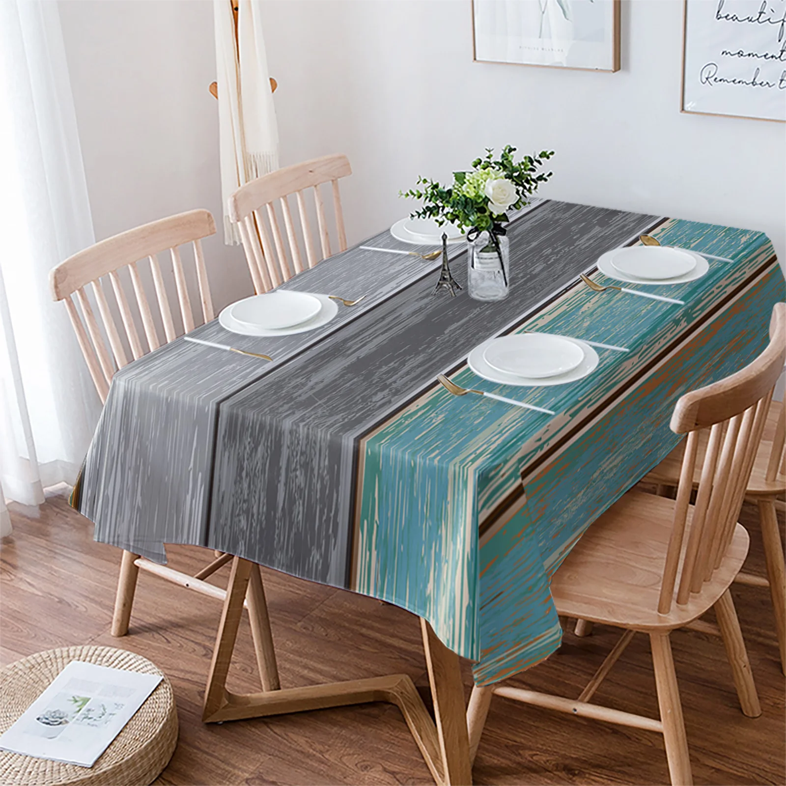 

Водостойкая круглая скатерть в стиле ретро с градиентным переходом цветов