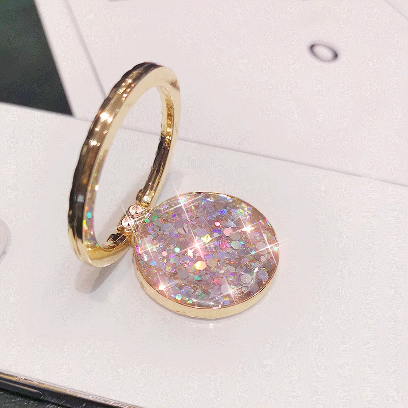 

NEW Bling Glitter Sequin Finger Ring Holder For iPhone 11 12 13 Pro MAX Redmi Samsung Round Phone Table Holder Rotation Stand