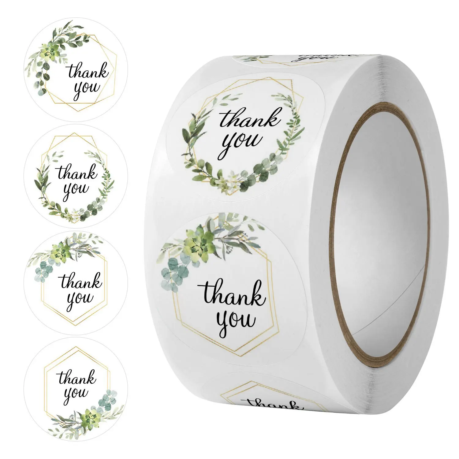 

KDD 100-500Pcs Flower Thank You Stickers Scrapbooking for Gift Decoration Handmade Stationery Sticker Seal Label Sticker