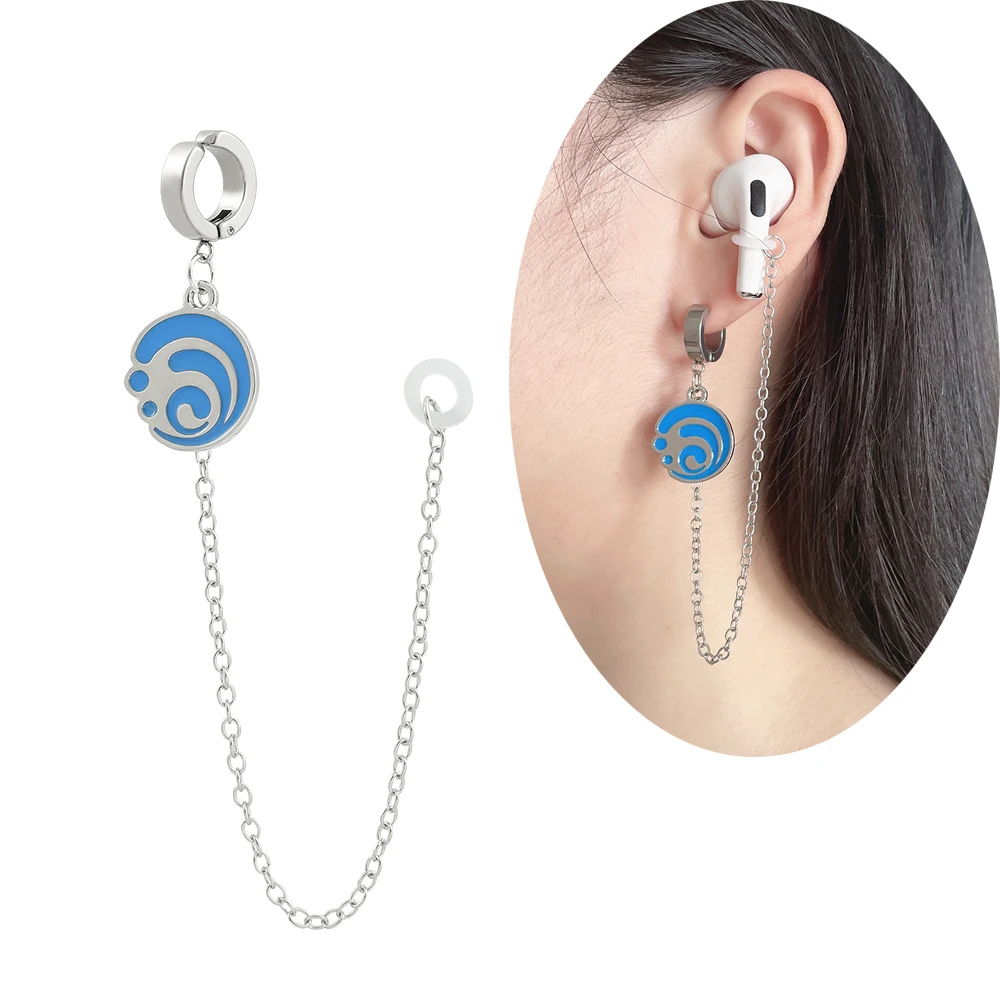 

Game Genshin Impact Vision Cosplay Earring Anti-Lost Ear Clip Bluetooth Earphone Holders Accessories Unisex Earrings for Women