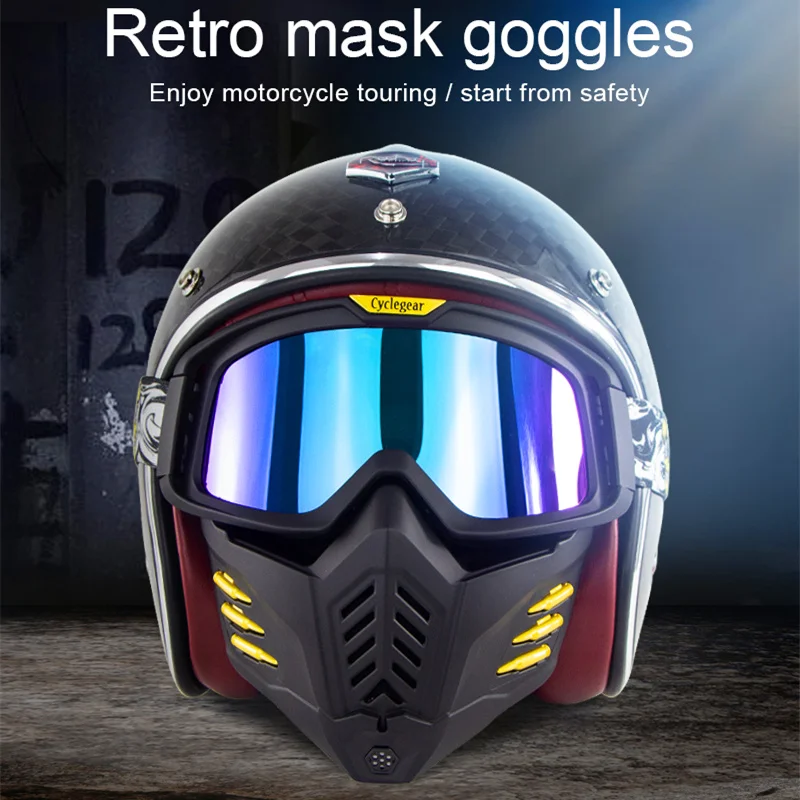 Винтажные мотоциклетные очки съемные для шлема крутой дизайн ретро-очки маска |
