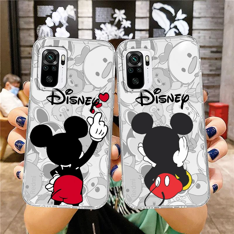 

Transparent Phone Case For Xiaomi Redmi Note 12 11E 11S 11 11T 10 10S 9 9T 9S 8 8T Pro Plus 5G Disney Mickey Mouse Minnie Cover