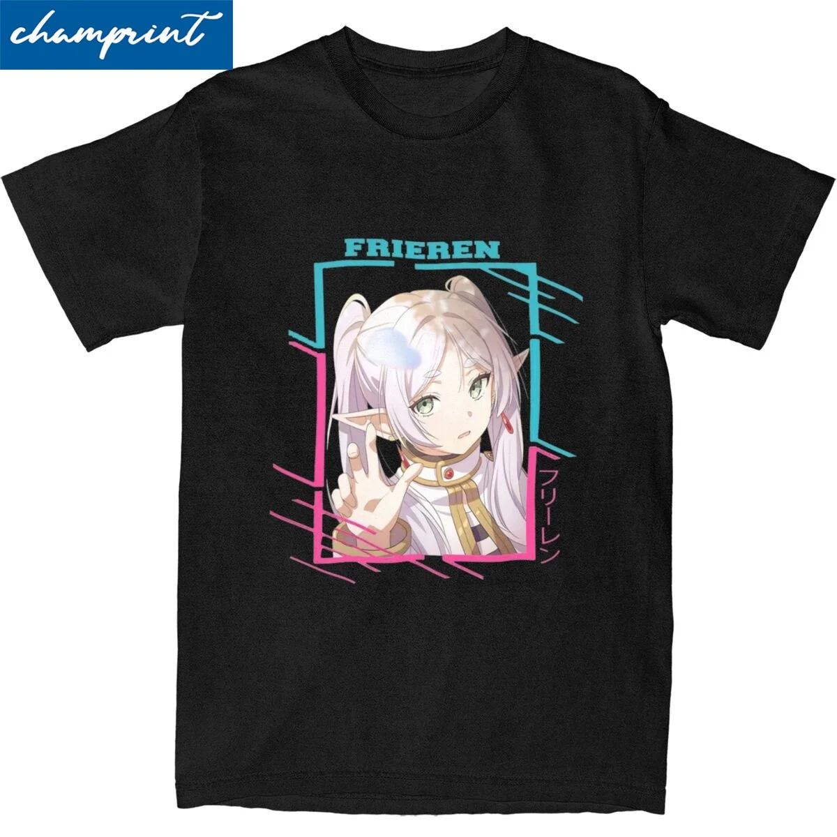 Забавный аниме Футболка Sousou No Frieren Мужская хлопковая футболка с коротким рукавом