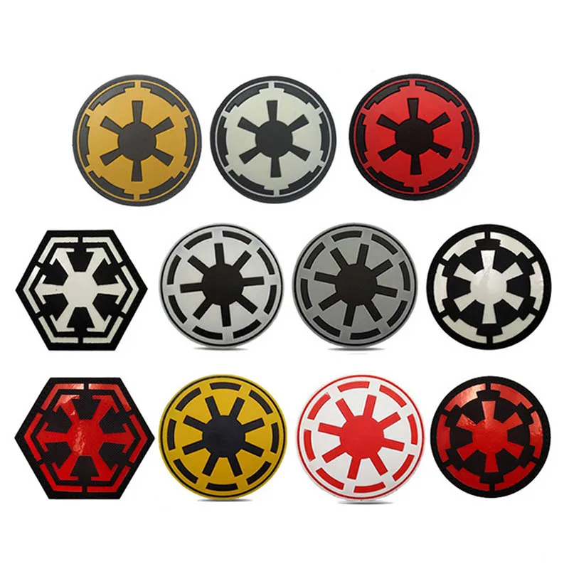 

Disney Star Wars PVC Fastener Sticker Galactic Empire Round Battleship Soft Patch with Hook Outdoor Tactical Morale Badge Decals