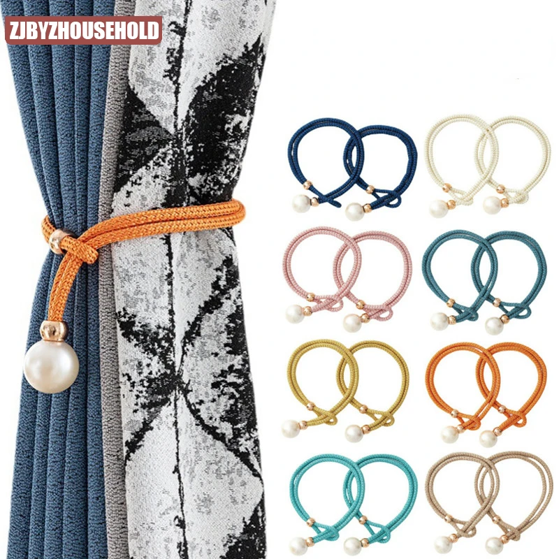 

1 PC Creative Tiebacks Pull-out Large Pearl Living Room Strap Tie Rope Curtains Accessories