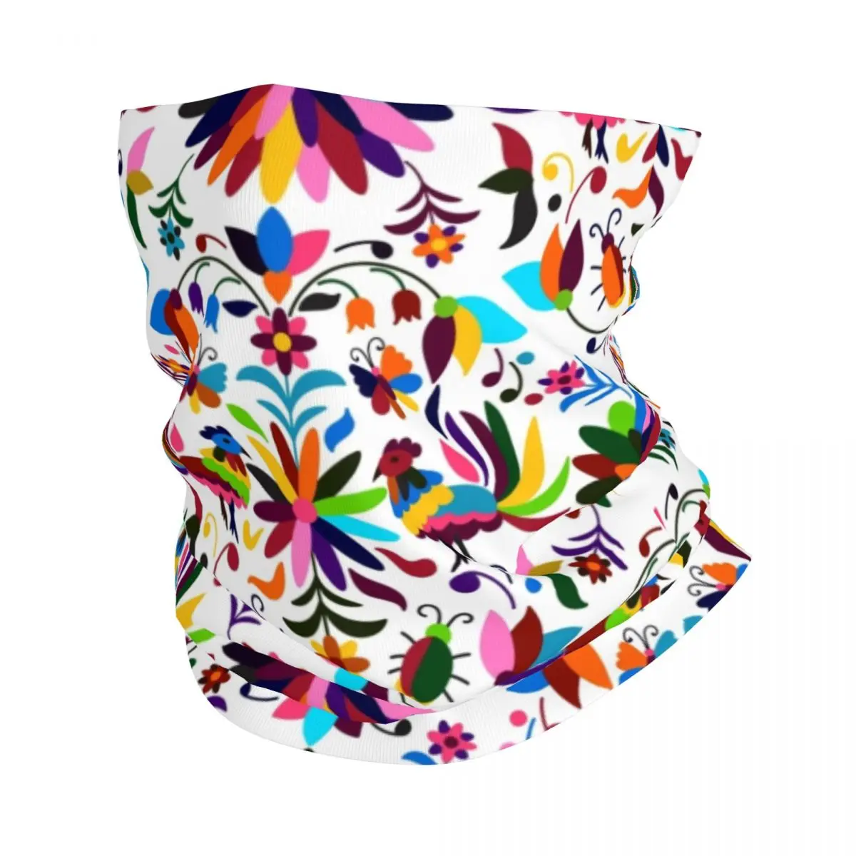 

Мексиканский Otomi птицы Цветочная вышивка Зимняя повязка на голову шейный обогреватель походный охотничий трубчатый шарф фольклорные цветы искусство лица бандана гетры