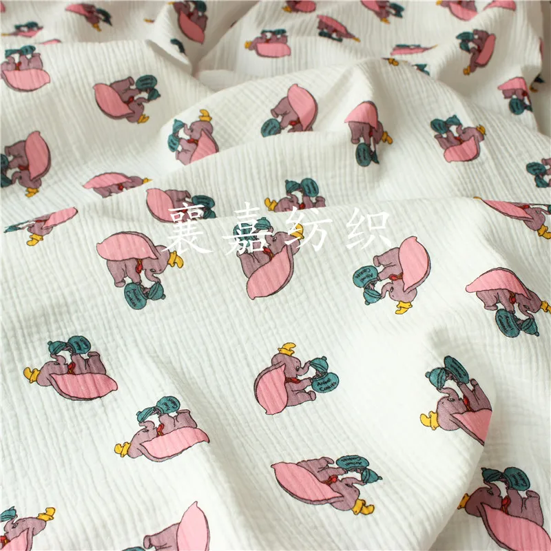 

50X135cmAll Cotton Yarn Cloth Double Layer Cotton Crepe New Children's Home Wear Pajama Fabric In Spring and Summer