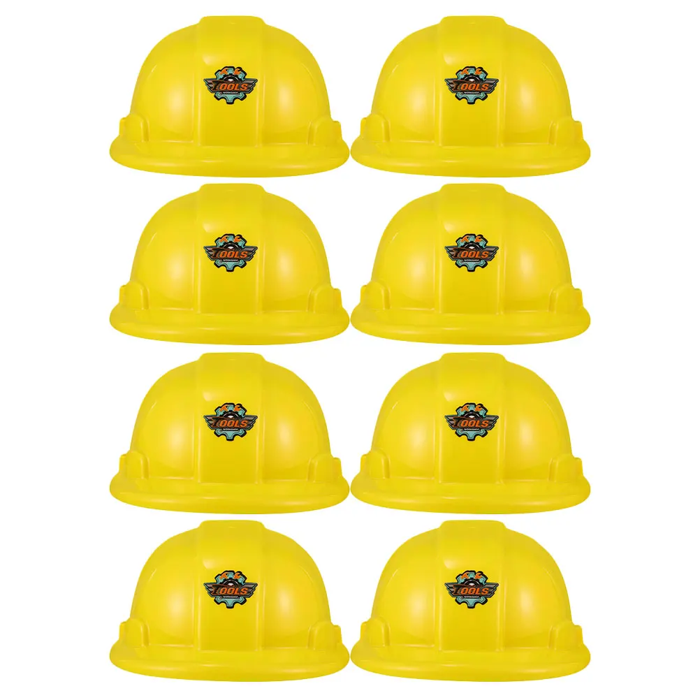 

8pcs Construction Party Hats for 3~6 Year Kids Children Birthday Costume Decoration Construction Birthday Favors Yellow