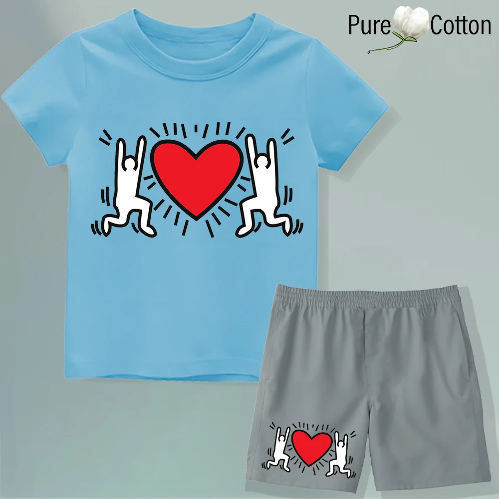 Детский Летний Комплект С Топом Короткими Рукавами И Шортами. Спортивный Пуловер