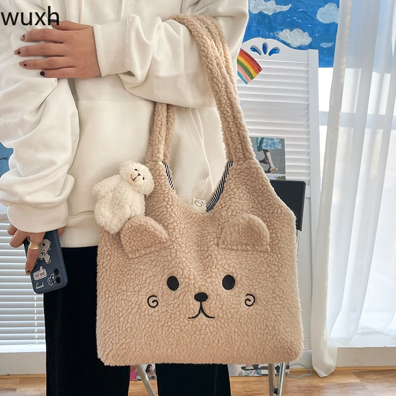 

2022 Corduroy Large Ladies Tote Bags for Women Cotton Cloth Handbag Fashion Fabric Purse Cartoon Print Woman Single Shoulder Bag