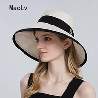 womens hat sun protection cap panamanian women splice fisherman hat big brim hat sun visor anti ultraviolet bucket hat