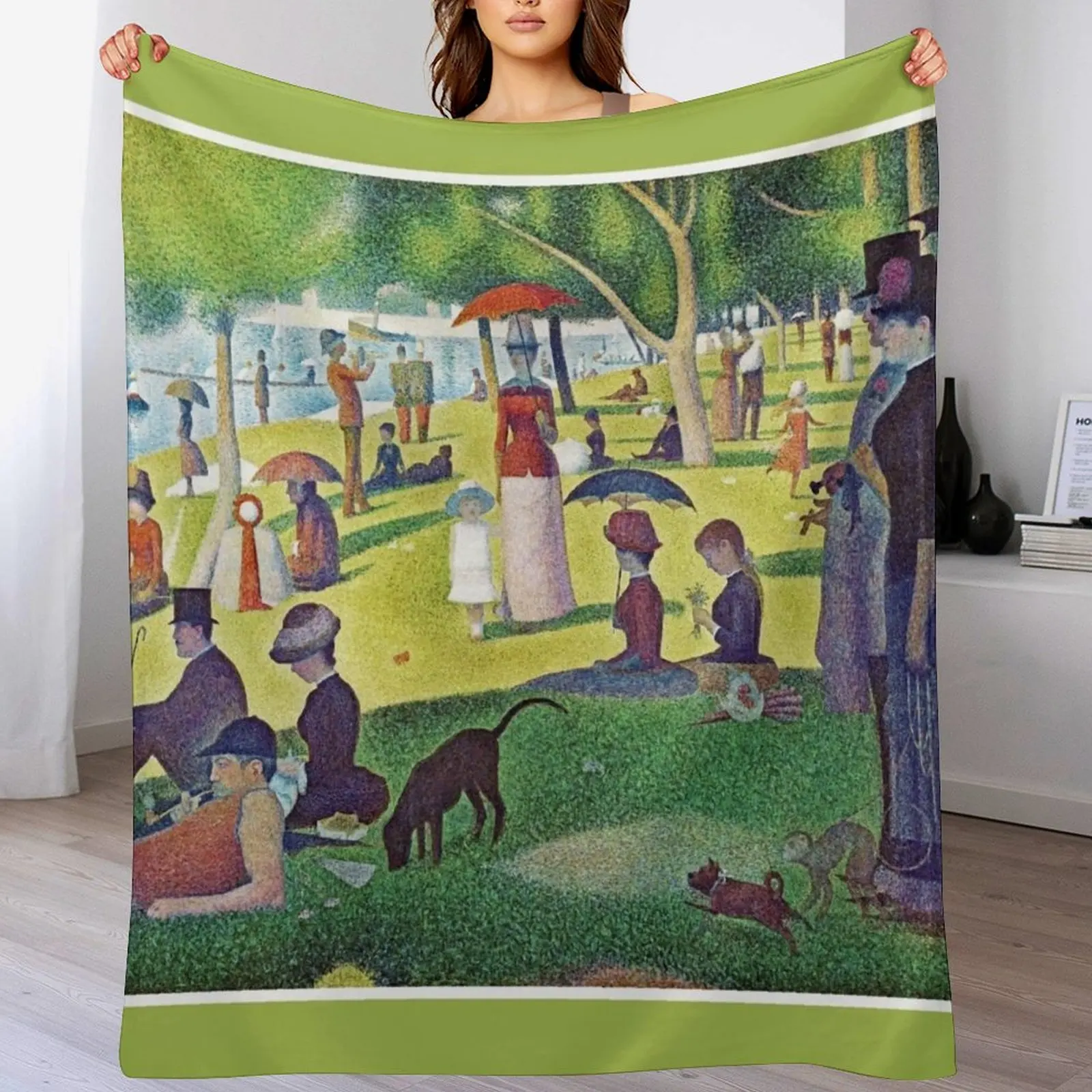 Плюшевое одеяло Seurat's A Sunday Afternoon on La Grande Jatte