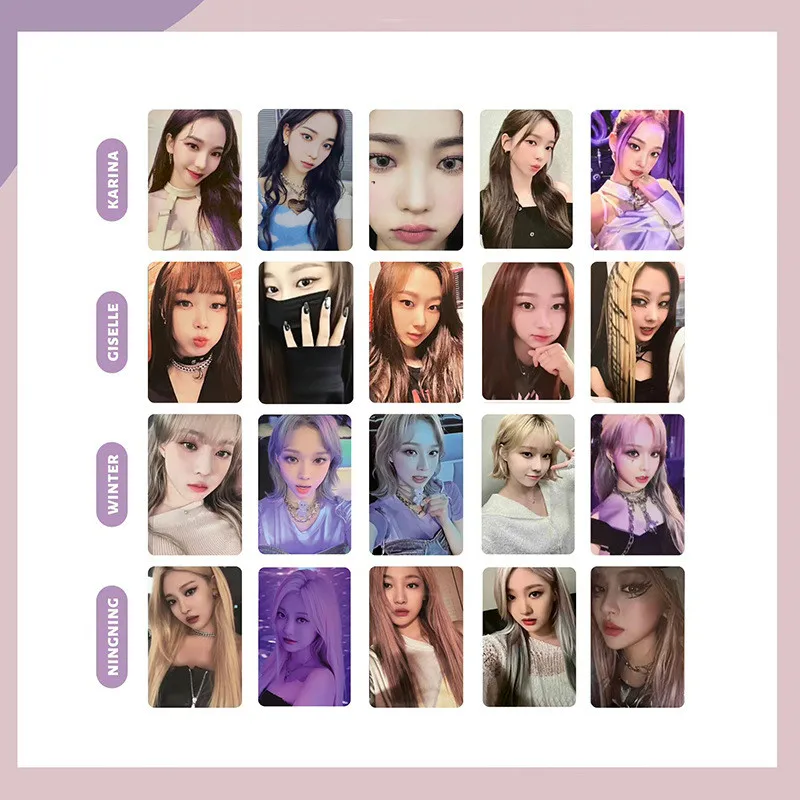 

KPOP 5 шт./компл. AESPA новый альбом для девушек двусторонние фотокарточки в случайном порядке ломо-карточка KARINA Жизель зимняя ниннинг коллекция ...