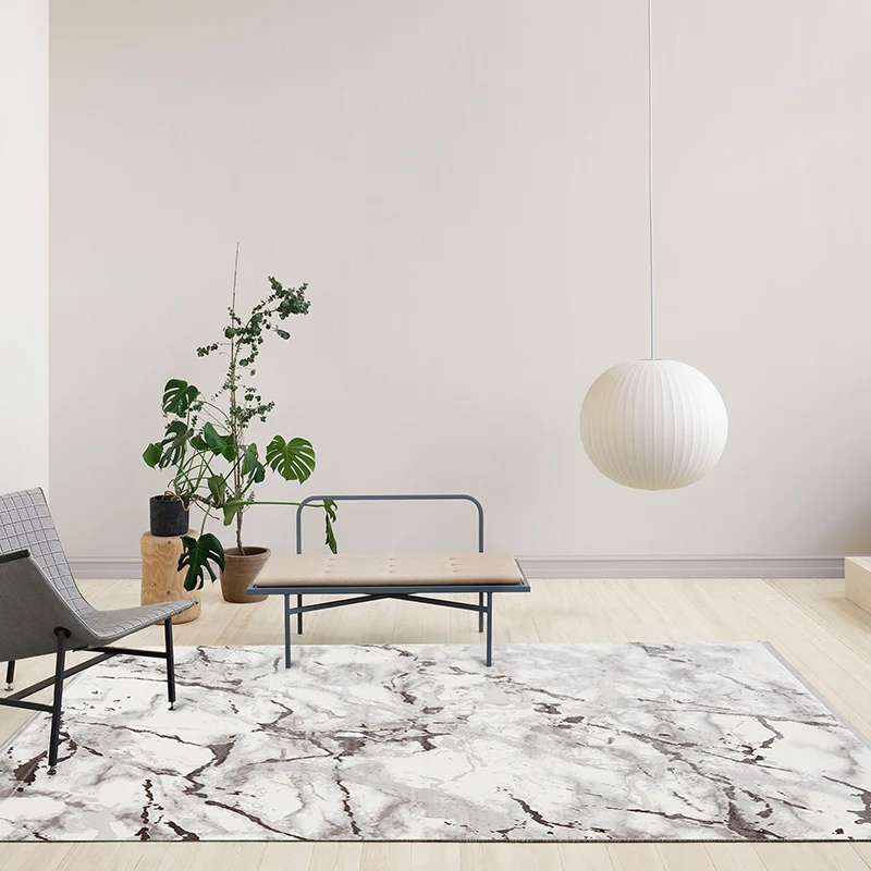 

Удобный ковер, простой бархатный ковер для гостиной, роскошные украшения для спальни, квадратные водонепроницаемые Нескользящие ковры с бо...