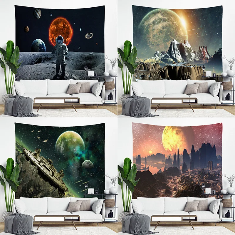 

Astronaut Tapestry Outer Space Print Tapestry Wall Hanging Polyester Tapestries Aesthetic for Bedroom Living Room Wall Decor