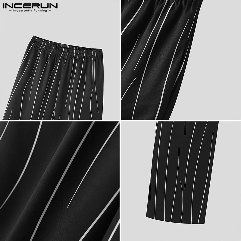 Повседневная Клубная одежда длинные брюки INCERUN мужские джоггеры с принтом и