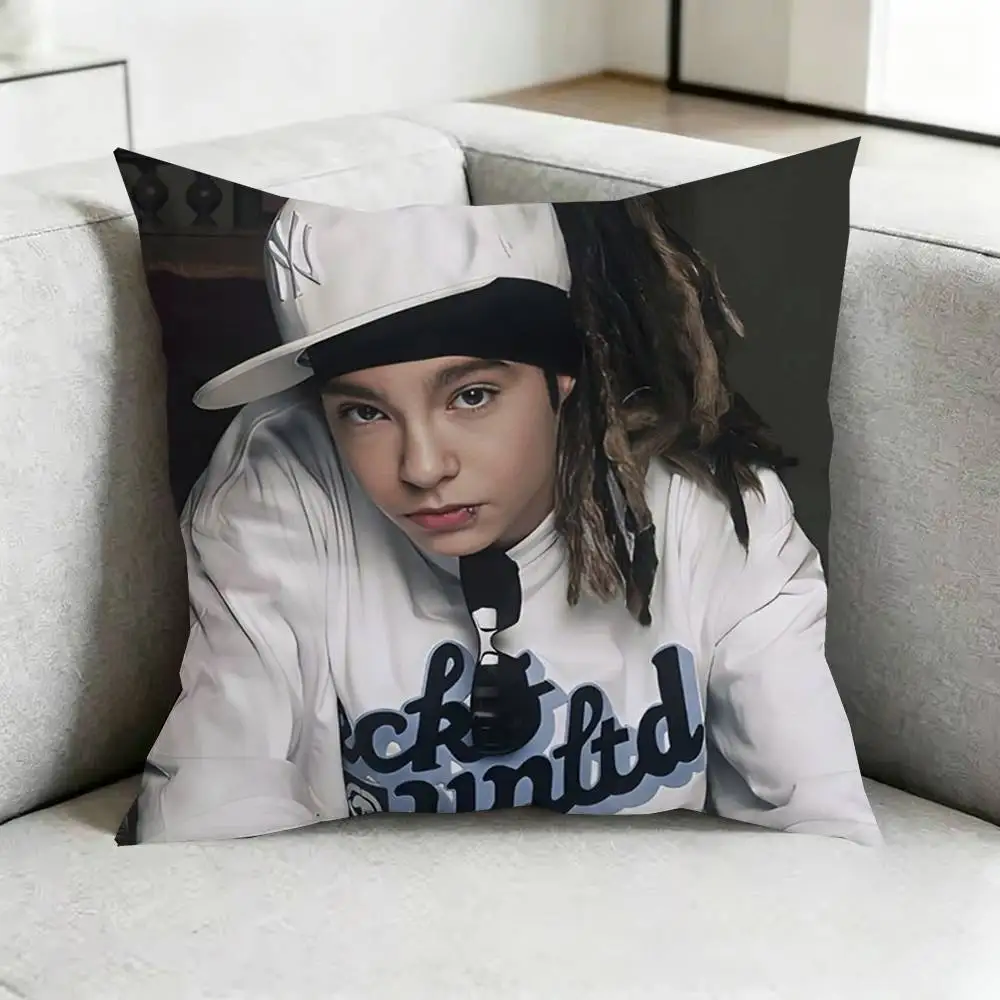 Фото Наволочка Bill Tom Kaulitz T-Tokio Hotel Square с двусторонней печатью, наволочка для спальни, наволочка для дивана, чехол для подушки, подарок №2