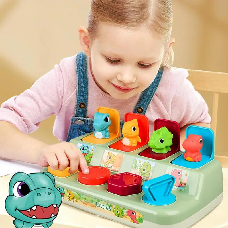 

Коробка для трюков, детские игрушки, динозавр, выдвижная игрушка, переключатель Монтессори, подходящая коробка сюрпризов, обучающая сенсорная игрушка для детей 1 + лет, малыши