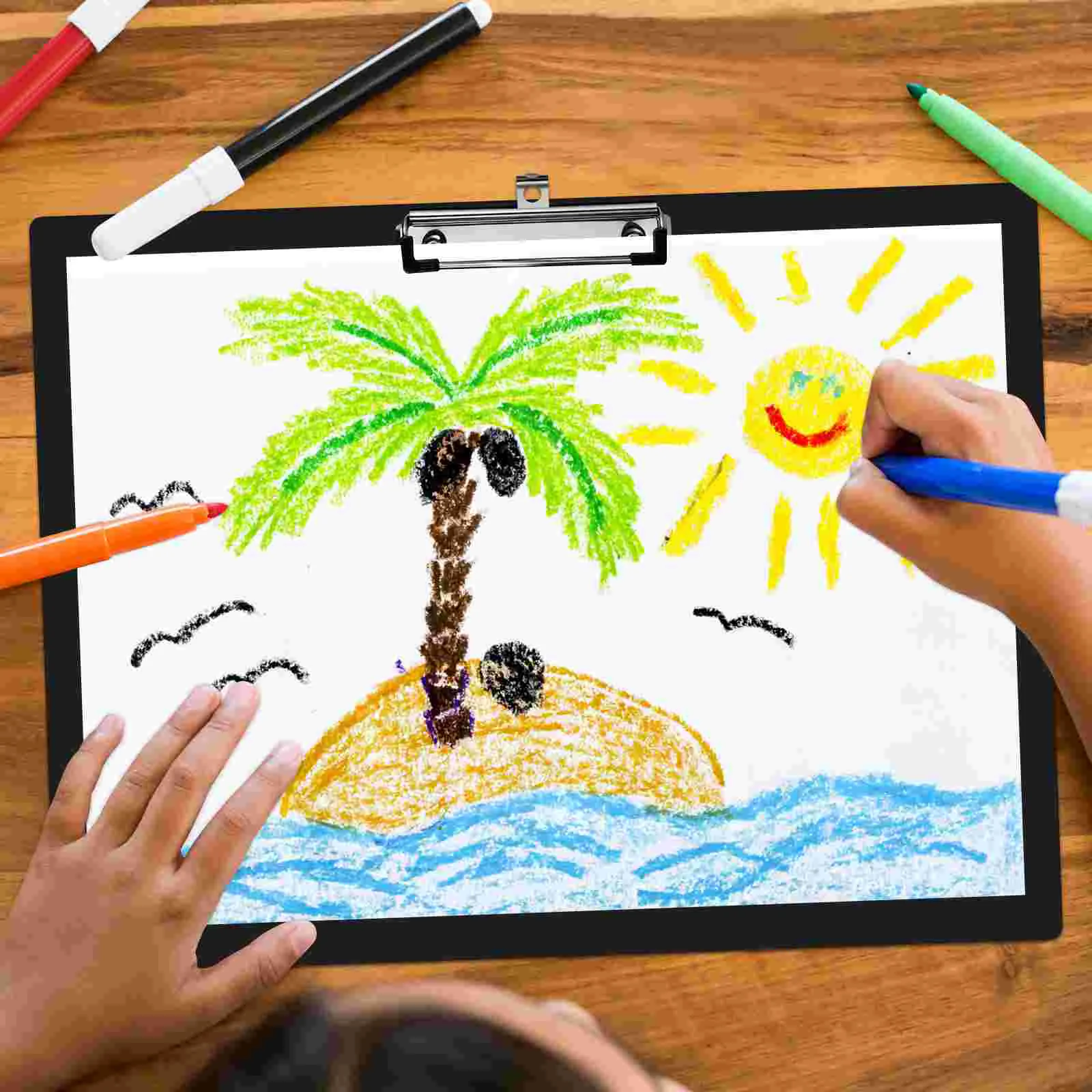 STOBOK A3 Горизонтальный буфер обмена для рисования Скрепки бумаг Толстый