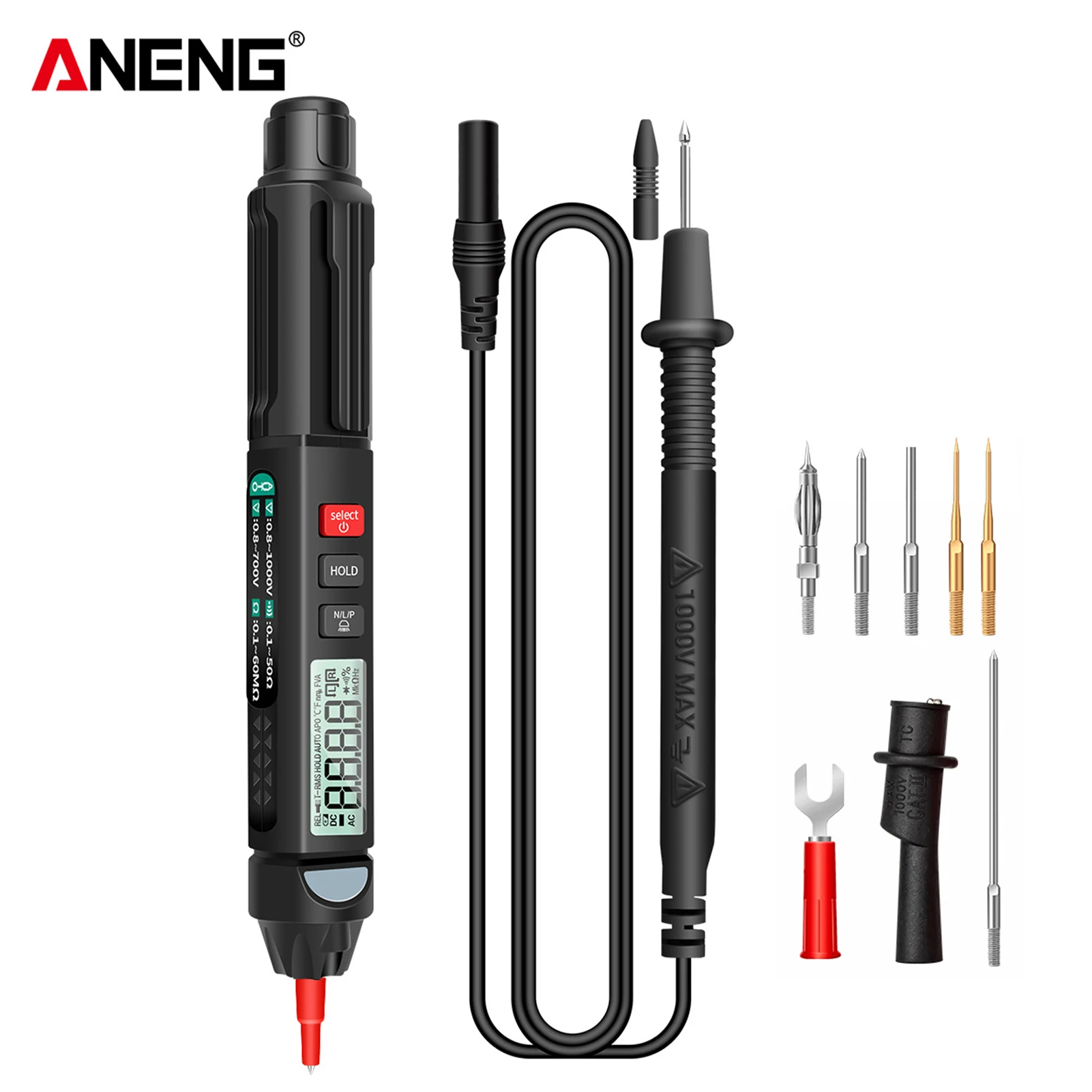 

Multimeter Voltmeter Professional Digital Multimeter Tester A3007/A3008 Auto Sensor Pen Tester 6000 Counts Voltage Multitester