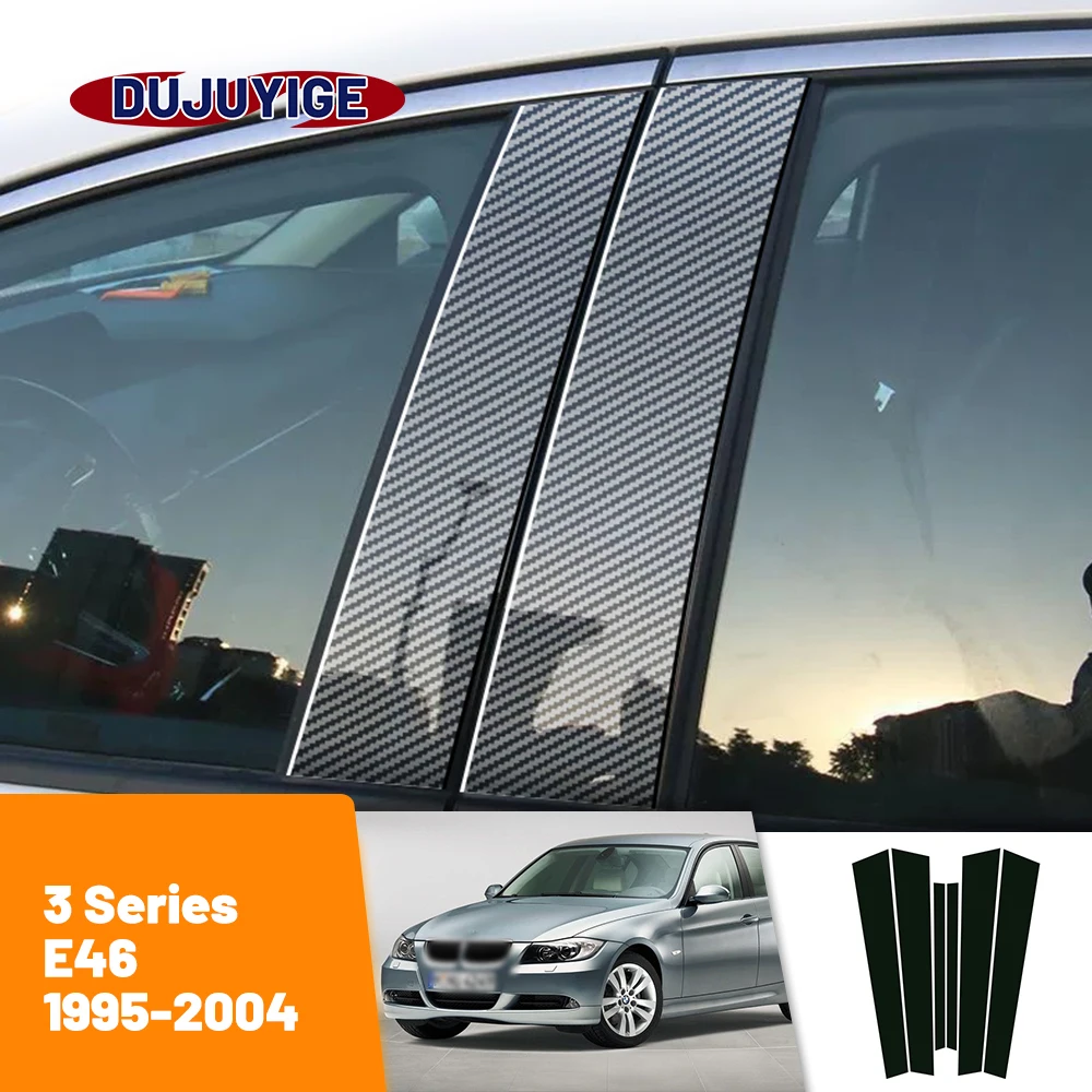 y do BMW serii 3 E46 1995-2004 1996 1997 1998 1999 2000 Okno z włókna węglowego Kolumna drzwi Oferta Naklejka na słupek słupka B C