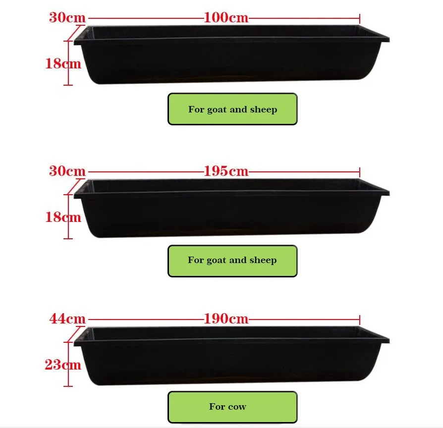 1 м/1 9 м черный пластиковый желоб для корма воды овец коз крупного рогатого скота