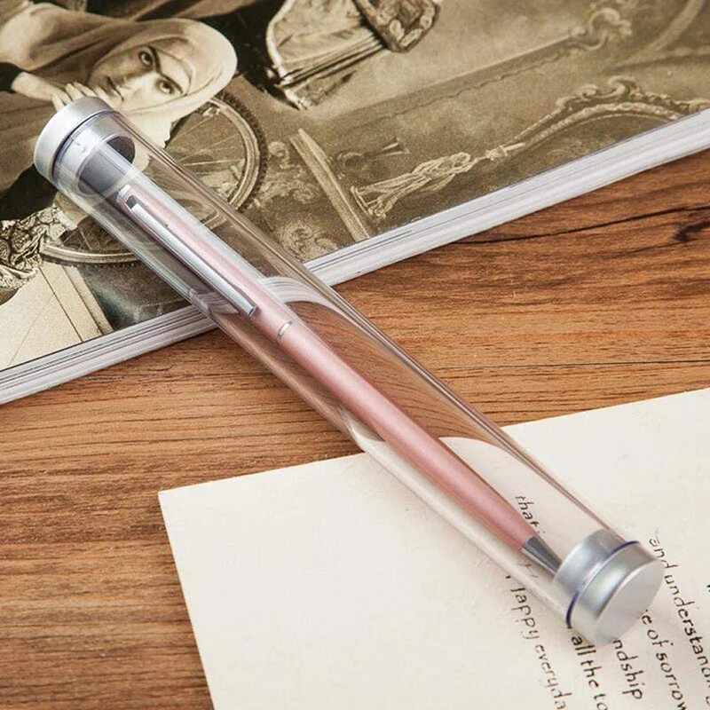 

Transparent Cylinder Tube Pencil Boxes Plastic Pen Cases for Office School Supplies Pen Container Empty Single Pen Display Box