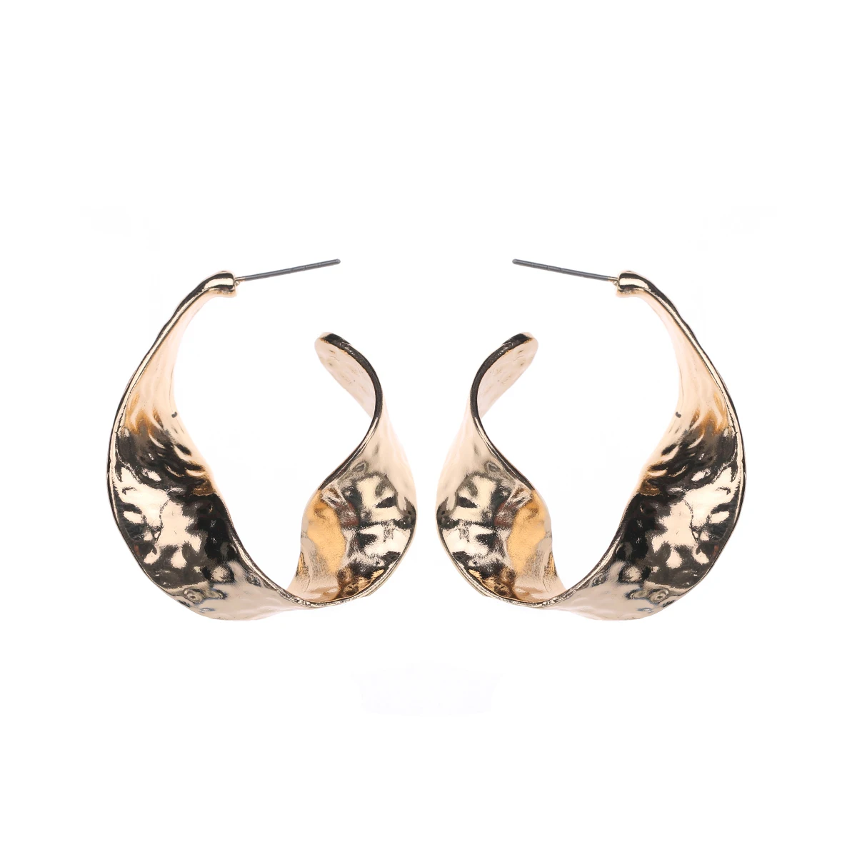 

CARTER LISA Fashion Geometric Twist Hoop Earrings Retro Exaggerated Metal Women's Design Jewelry
