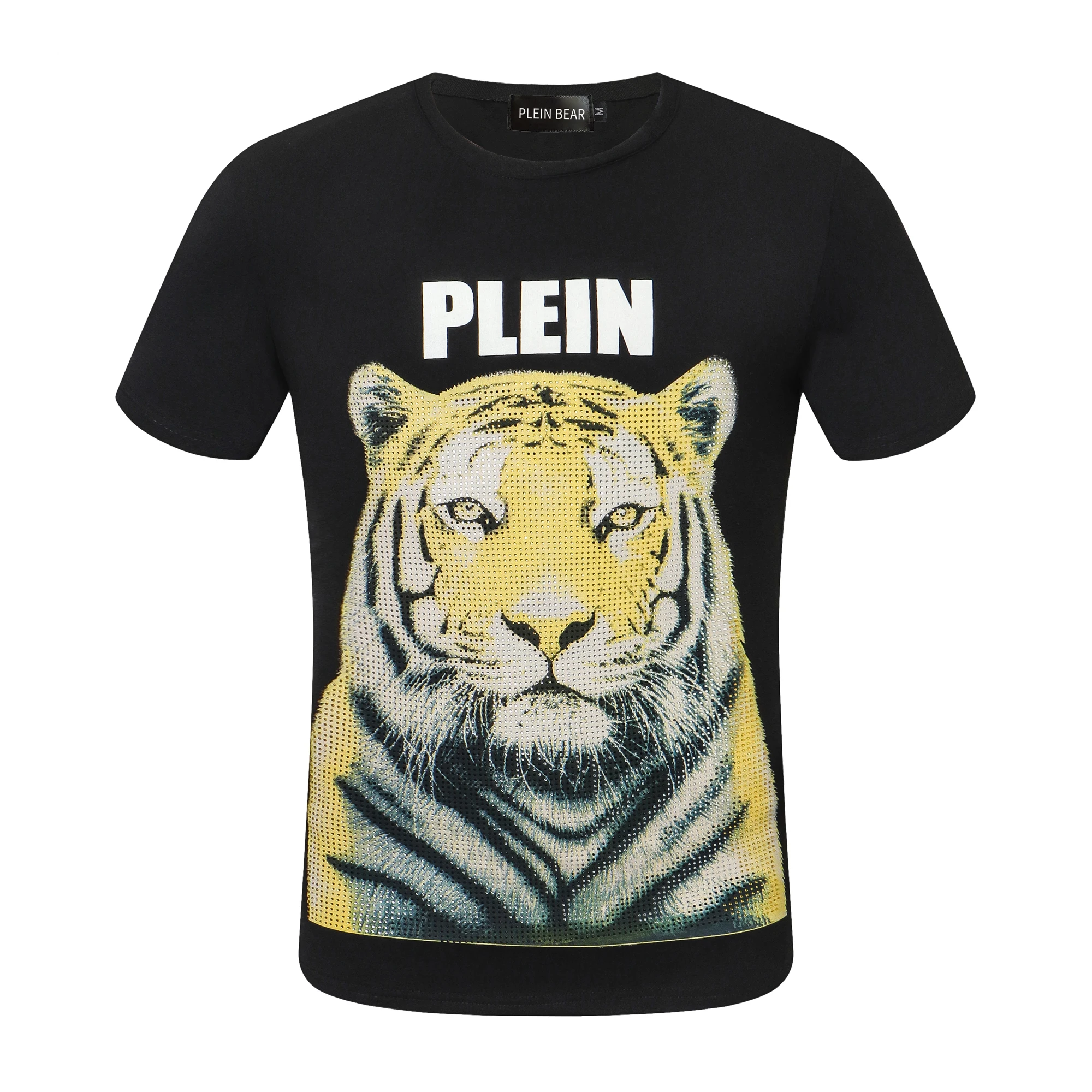 

T-SHIRT IN BLACK ROUND NECK SS SKULL AND PLEIN 100% Cotton T-shirts Men Print Tops Comfortable Tees Quality Tshirt 8543