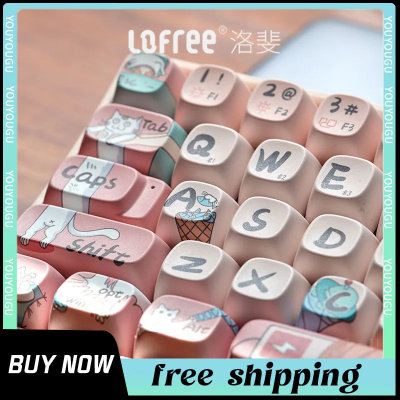 

Lofree Xiaoqiao PBT Theme Keyboard Keycap 100keys OEM Sublimation Gaming Mechanical Keyboard Accessories Custom Diy Key Cap Gift