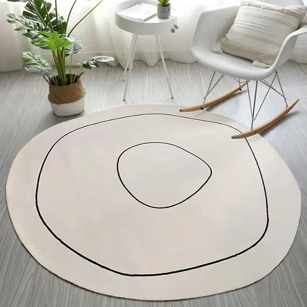 

Irregular Carpet Bedroom Coffee Table Floor Mat Ins Nordic Simple Lines Large Area Rug Living Room Bedside Soft Decor Carpets