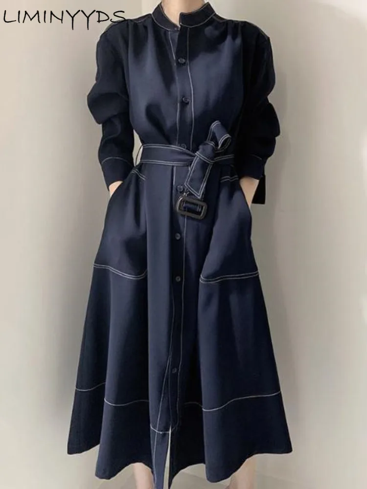 

2022 Spring And Autumn New Korean Dress Female Fashion Temperament Loose Thin Medium And Long Windbreaker Coat Fashion Vestido
