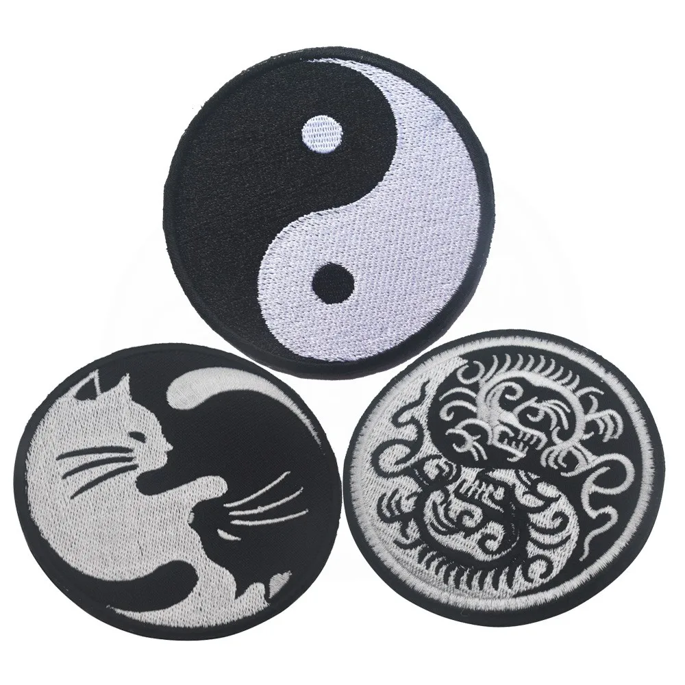 

Papachi Cat Hook&Loop Patches for Clothing Tai Chi Dragon Armband Sticker Tactical Morale Badge on Backpack Hat Embroidery Patch