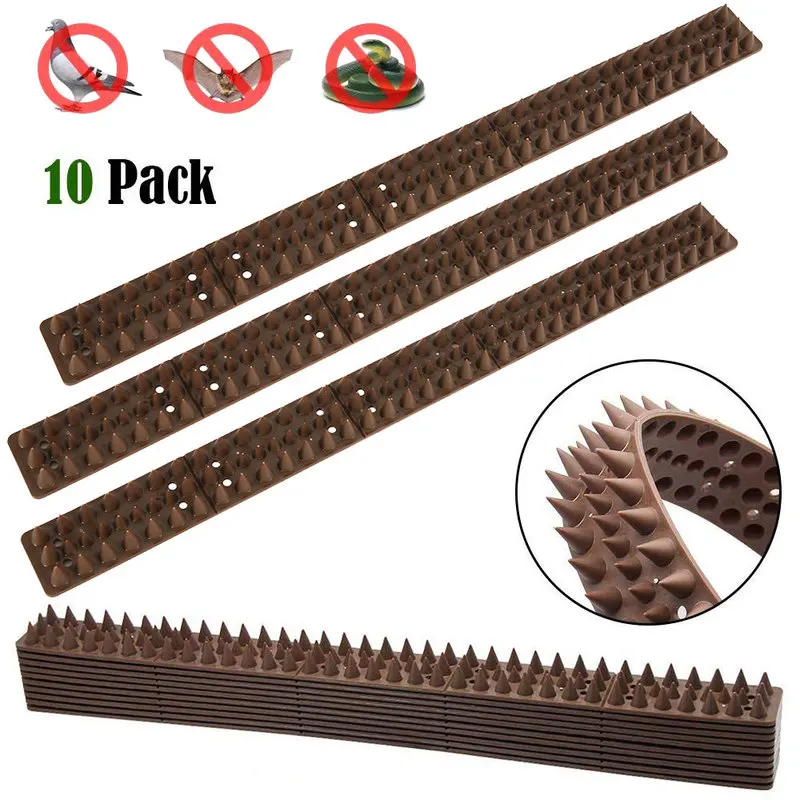 

10 шт. пластиковые шипы, практичный инструмент для сдерживания птиц, голубей, кошек, для улицы, сада, забора, стены, безвреден для животных