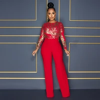 jumpsuit fashion tight elegant slim straight trousers sequin party carnival jumpsui jumpsuit female nightclub party sexy 2022