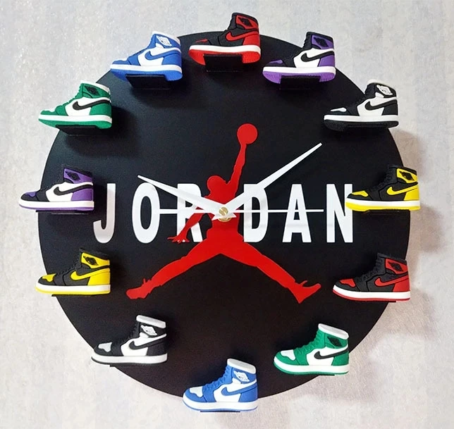 

3D Wall Clock Creative Basketball Shoes Wall Clocks Living Room Decoration 30cm Wall Clock Modern Design Home Decor Wall Clock