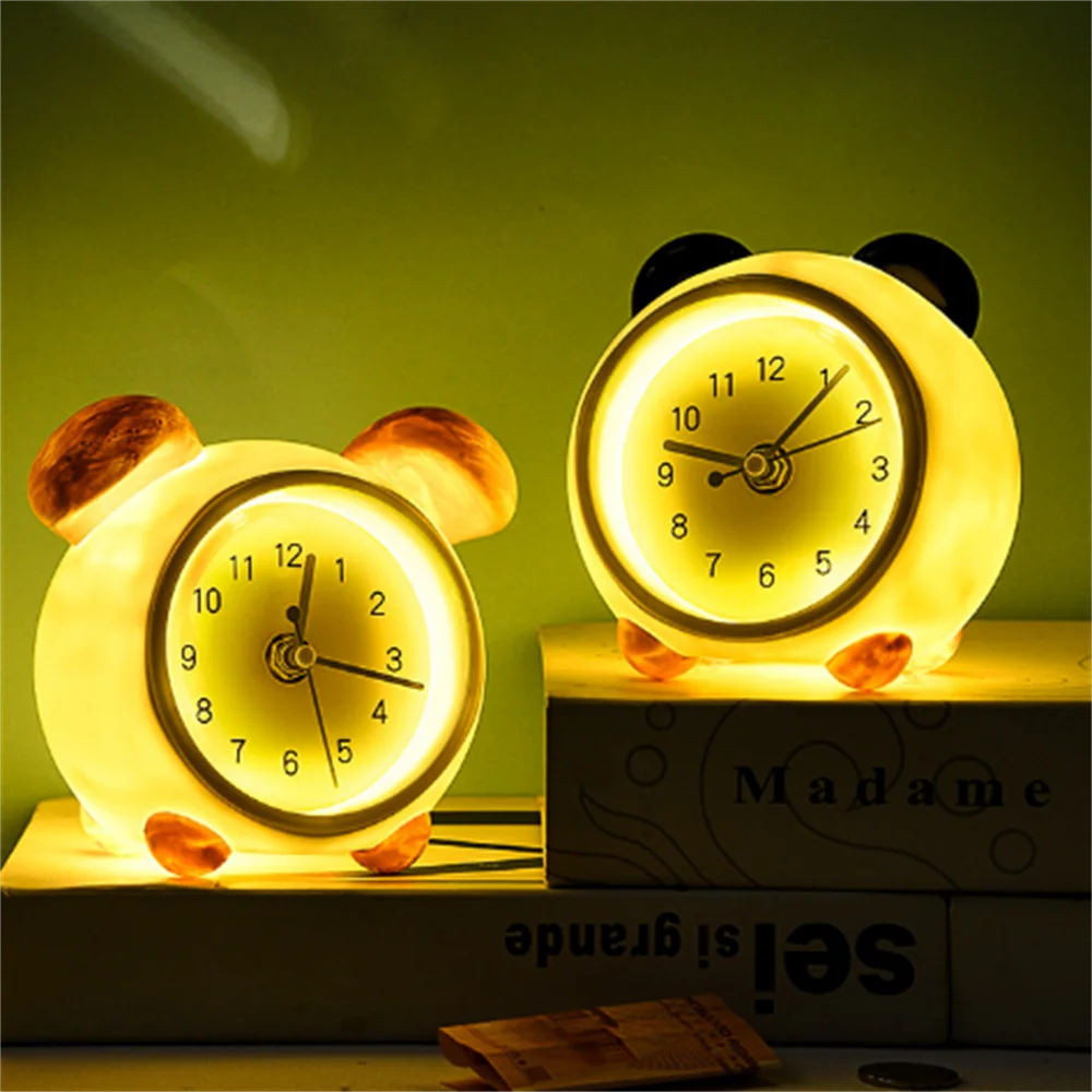 

Multifunctional Night Table Clock LED Clocks Night Light Home Decor Nightlight Savings Can Animal Cartoon Rabbit Cat Shape