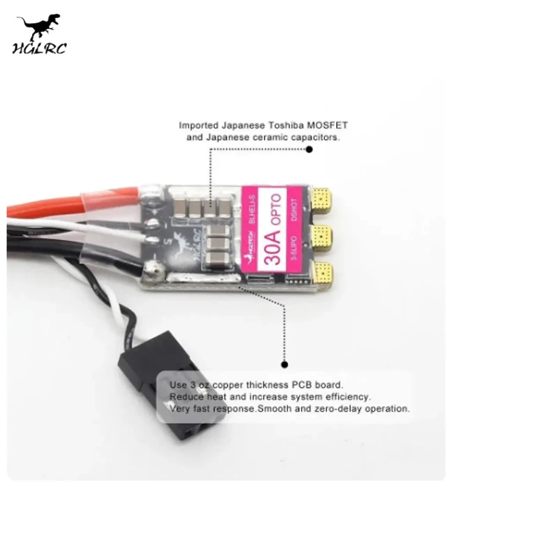 Фото 4 шт. HGLRC 30A BLHELIS 16,5 BB2 DSHOT600 бесщеточный ESC 3-5S для радиоуправляемого FPV Фристайл дрона DIY части №4