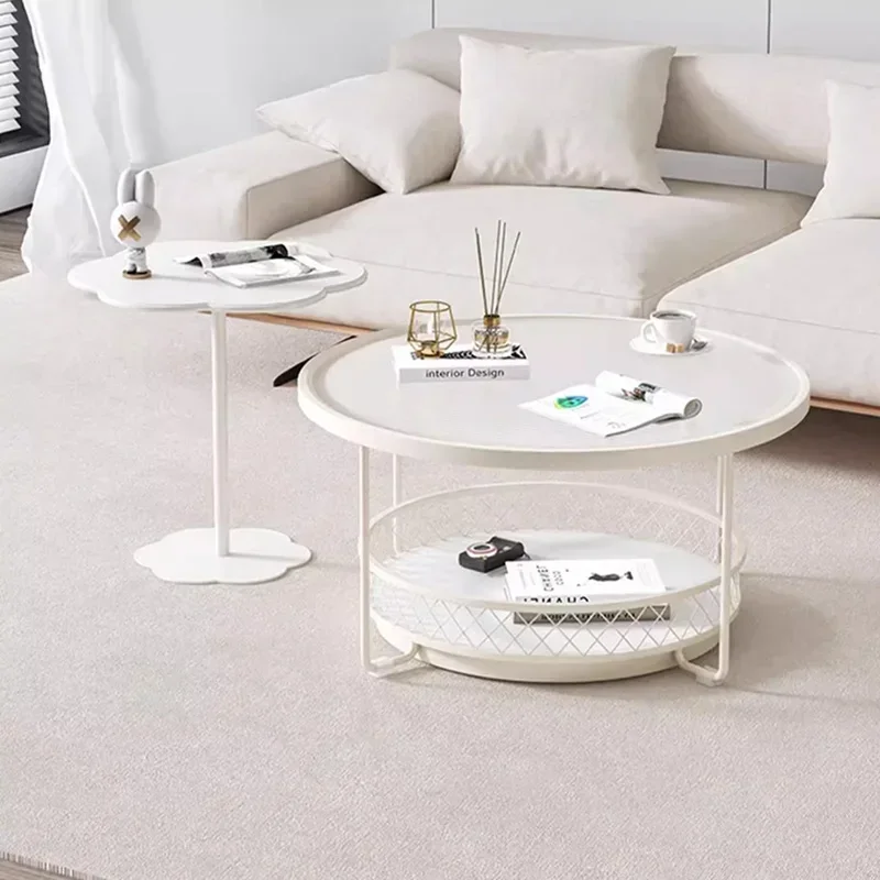 Круглые белые журнальные столики в скандинавском стиле современный дизайн