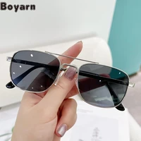boyarn new fashion gradient sunglasses summer fashion simple square metal sunglasses ins street shooting wear shades glasses