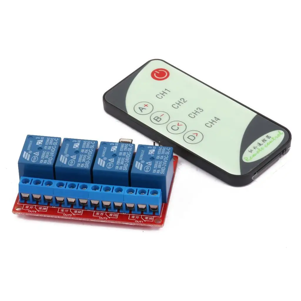 Четырехканальный инфракрасный дистанционный релейный модуль 4CH 24V IR