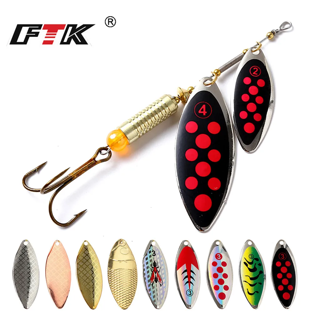 

FTK 1PC Long Cast Colorful Spinner Bait Fishing Lures Pesca Spinner Sequin Paillette Carp Swimbaits with Feather Hook Tackle
