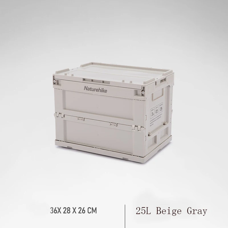 

Naturehike PP Folding Storage Box Portable 25L Box Double Doors Travel Sundries Kitchen Castor Storage Case Trunk Car Container