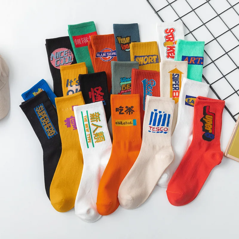 

High Top Woman Clothes Sports Kawaii Unisex Socks Fashion Harajuku Basketball Medium Tube Cotton Women's Underwear