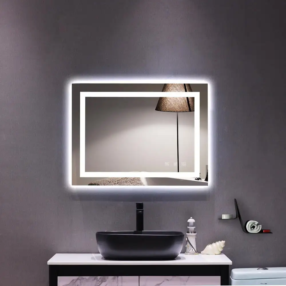 

HMTX Ktaxon 32"x24" Led Dimmable Bathroom Mirror LED Lighted Wall Mounted Mirror for Bathroom Vanity Mirror with Touch Button an