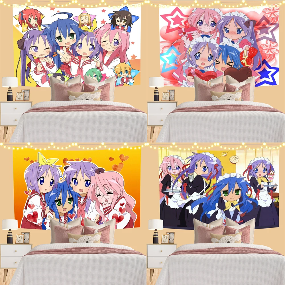 Аниме Luckys Stars красочный гобелен настенный богемный Мандала художественный декор