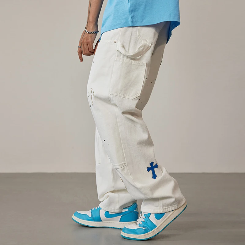 Y2k Womens Boyfriend Baggy Jeans Men White Denim Trouser Korean Streetwear Straight Casual Jean Pants Vintage Femme Fashion 2023