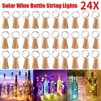 12pcs 20led solar wine bottle lamp for wedding party decor romance night fairy copper wire string light