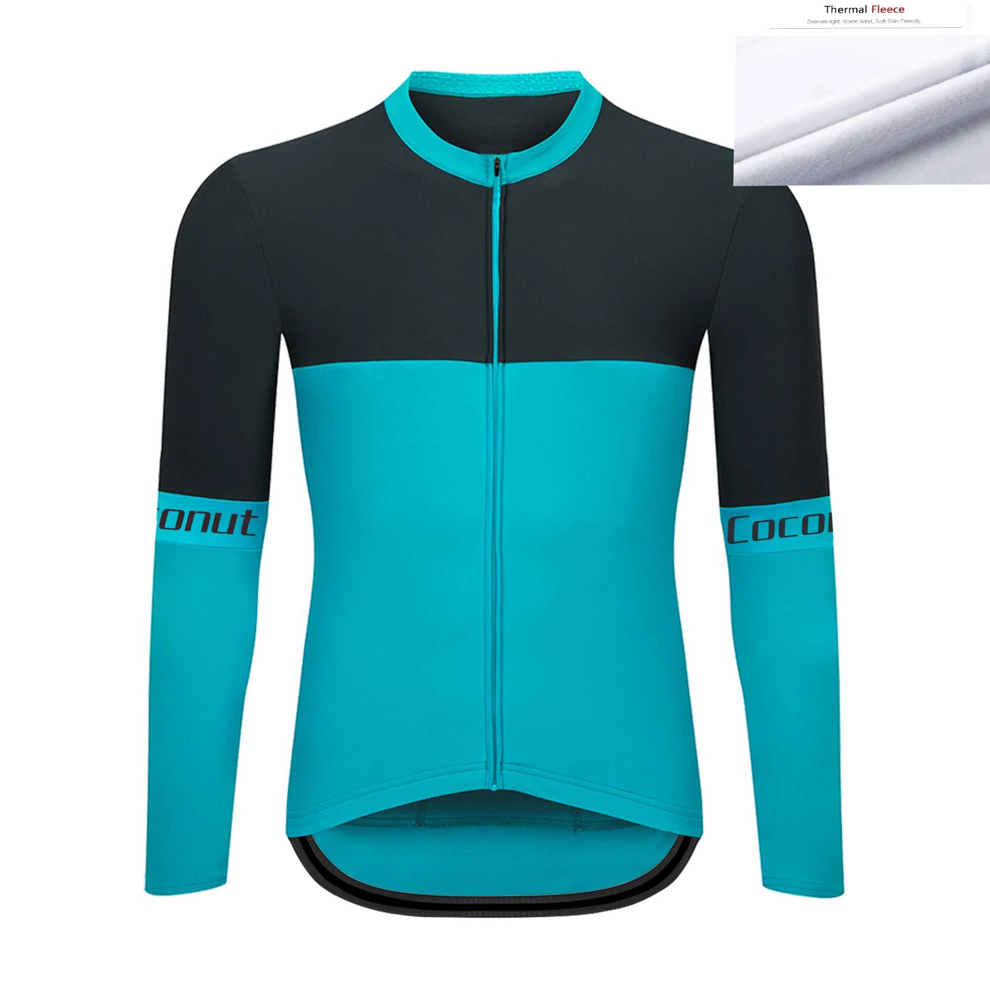 

Team Winter Thermal Fleece Coconut Men's Cycling Jersey Long Sleeve Bicycle Wear Clothing Warm for Male Comfortable Bike Tops