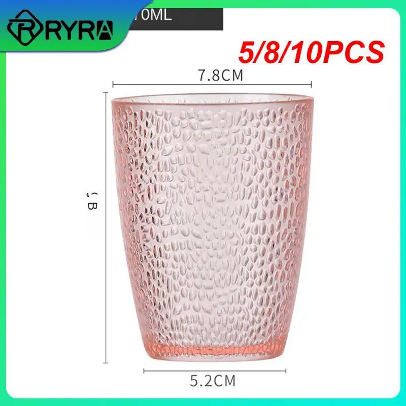 

5/8/10PCS Drink Cup Color Suit Restaurant Tea Cup Drop-resistant Transparent Beer Drinking Cup Kitchen Accessories Water Cup